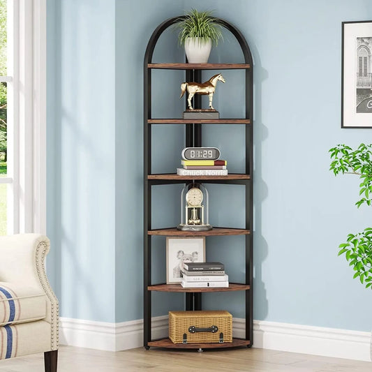 Little Tree 6 Tier Corner Shelf For Living Room Office