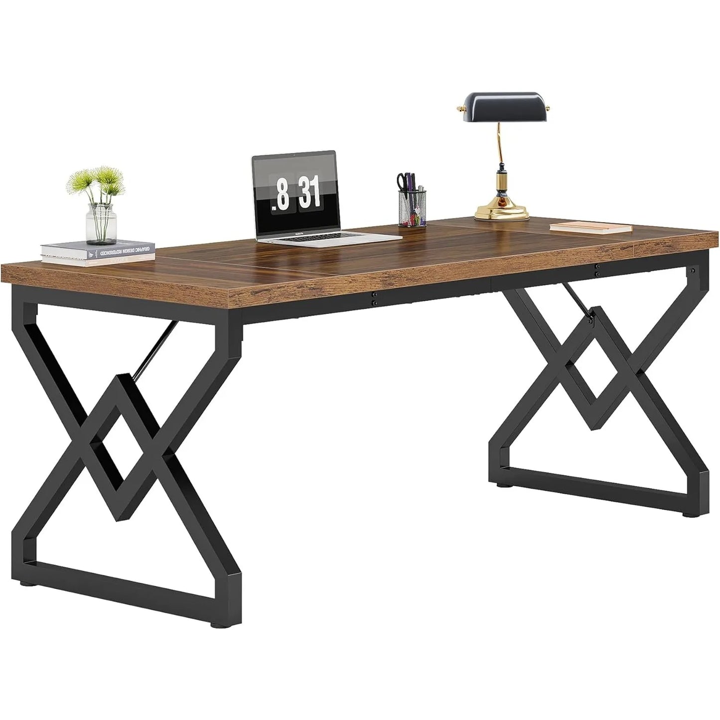 Little Tree Executive Desk With Thick Tabletop Heavy Duty