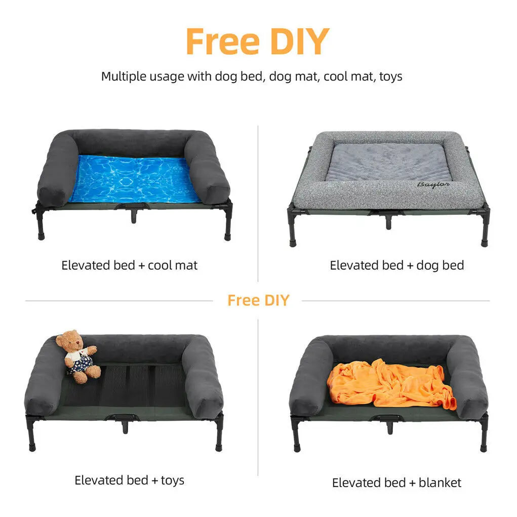 BINGOPAW Elevated Indoor Outdoor Pet Lounger Bed For Dogs Cats