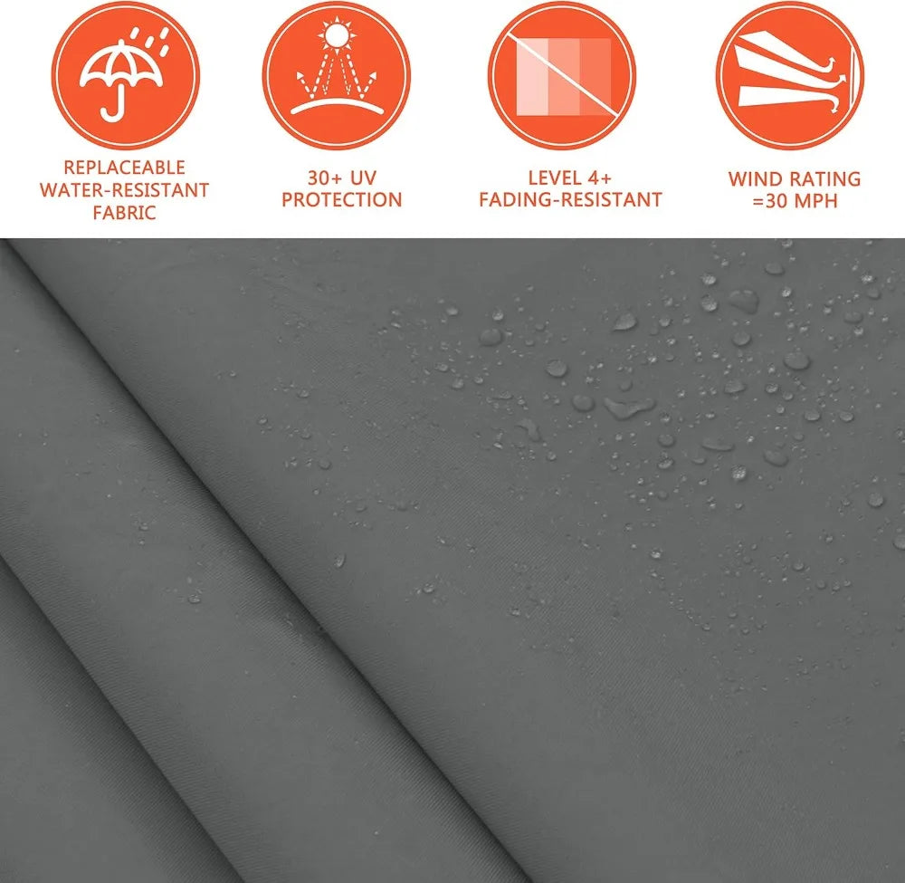 NONECN Manual Retractable Outdoor Patio Awning With Crank