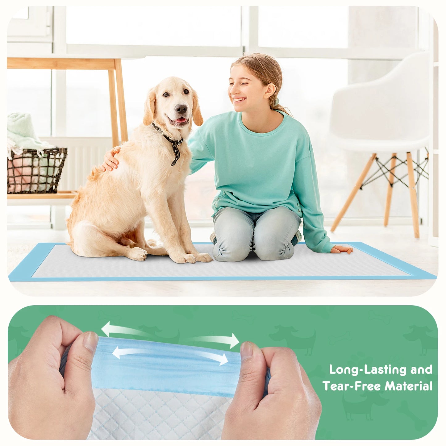 150 Count Disposable Underpads For Pets Quick Drying Leakproof