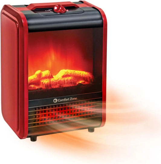 XMSJ Electric Mini Fireplace Heater Realistic 3D Flame