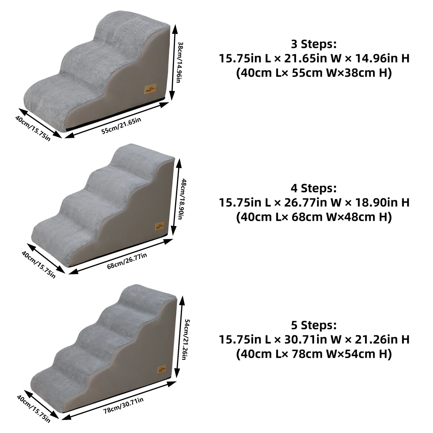 Curved Dog Stairs For Small Dogs With Removable Cover