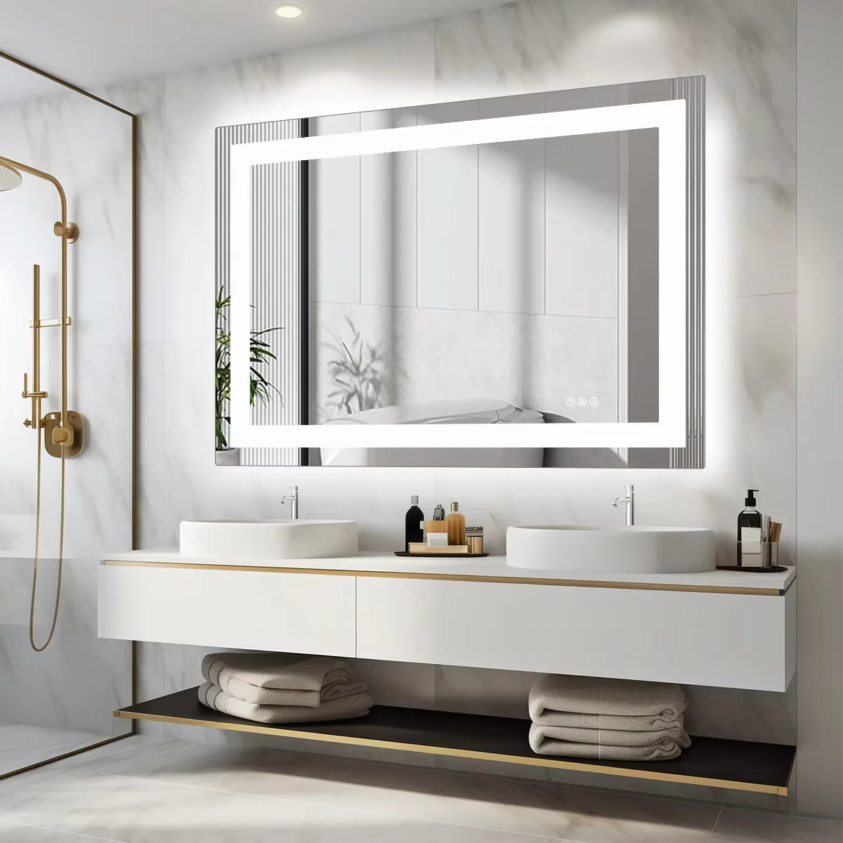 JHK LED Vanity Mirror With Memory Function Wall Mount