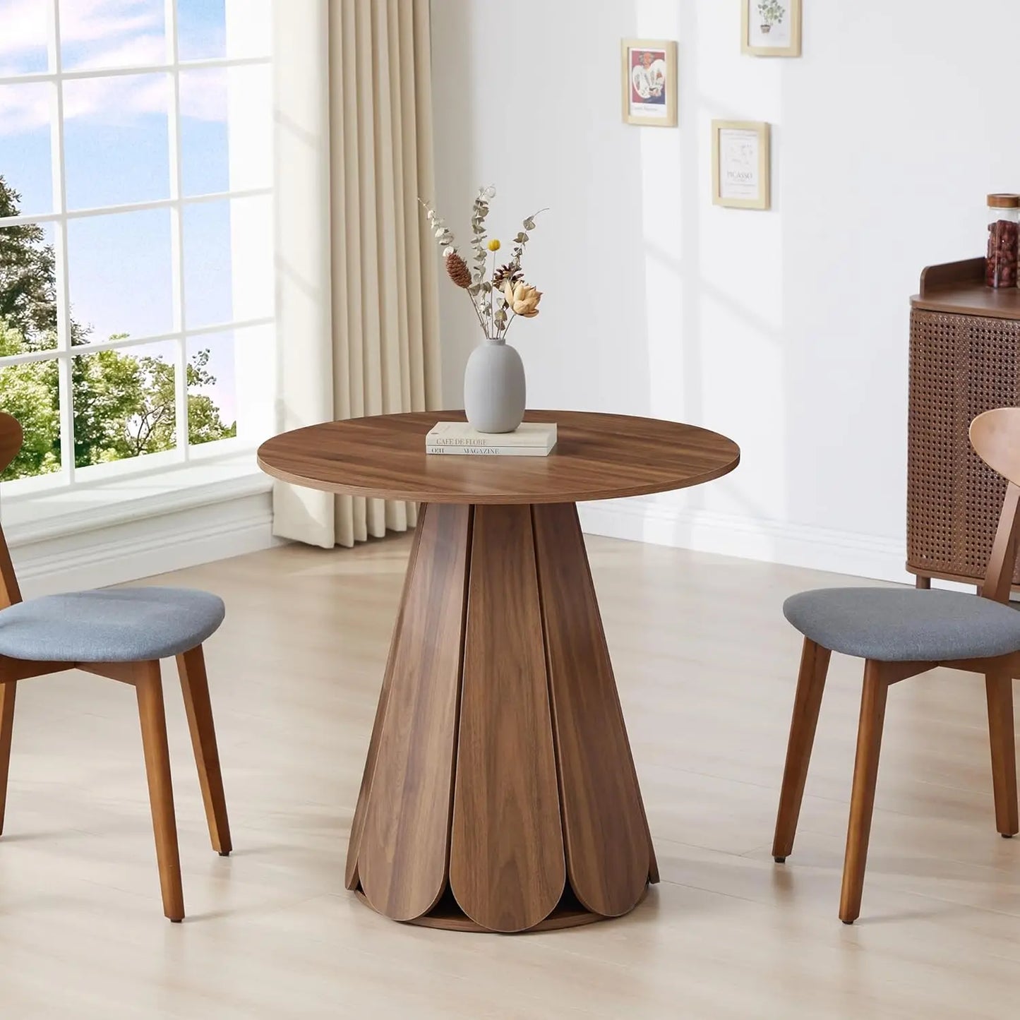 Contemporary Round Dining Table For Compact Living Spaces Seats 2-4