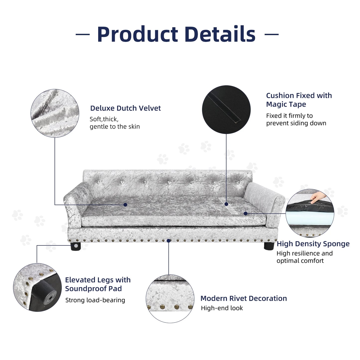 BINGOPAW CN Elevated Dog Sofa Bed With Removable Sponge Cushion