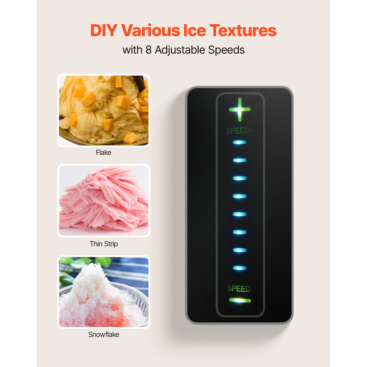 SucceBuy Snowflake Ice Machine With Stainless Steel Blade Tank