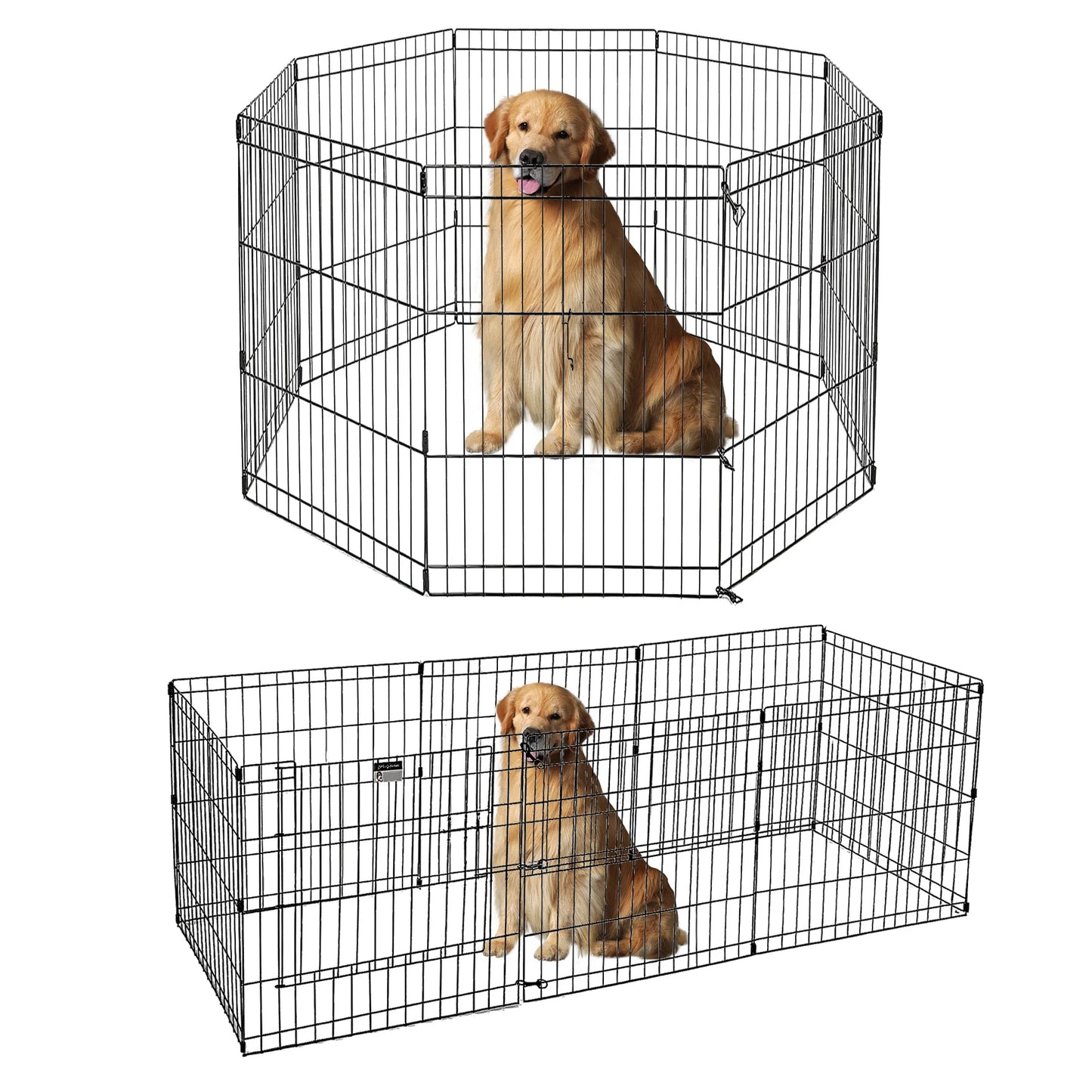 Foldable Metal Dog Playpen Indoor Outdoor Easy Assembly