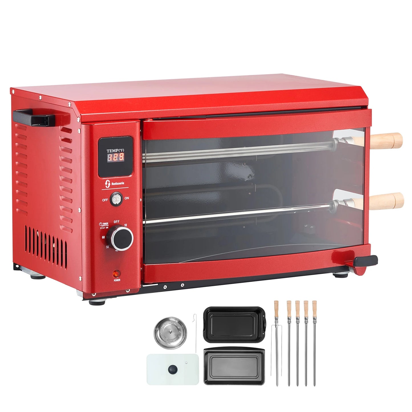 SucceBuy Shawarma Grill Machine 1800W Efficient Two Skewers Cooker For Restaurants Catering Parties