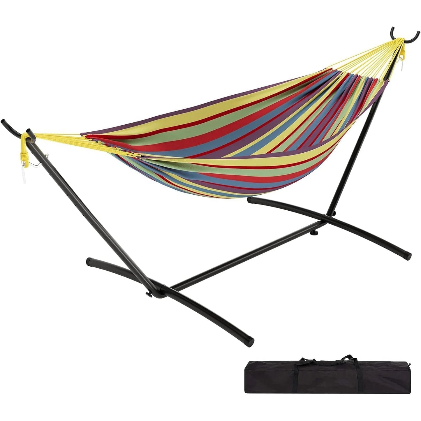 NONEM Double Hammock With Stand Iron Frame For Couples 450Lb Capacity Portable Outdoor Camping Gear Carry Bag