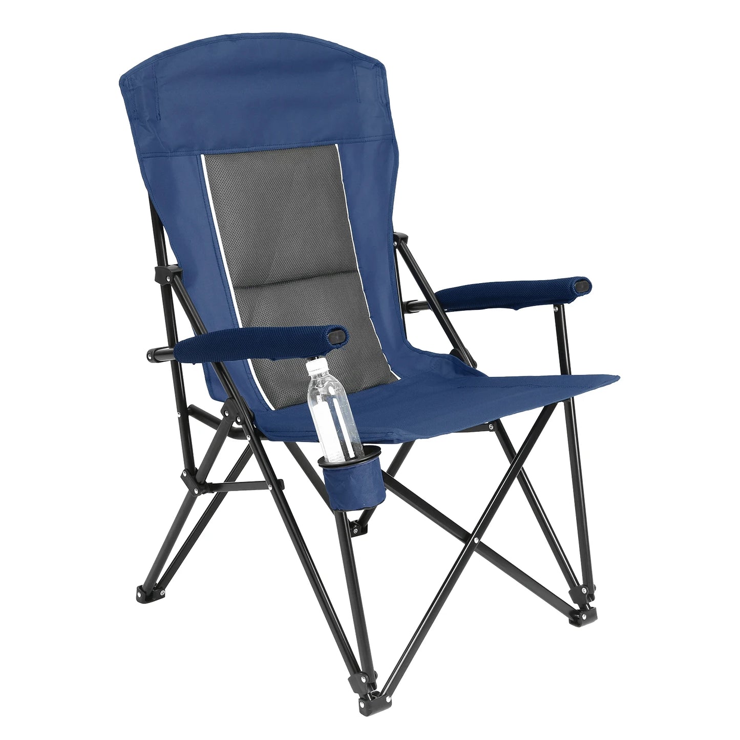 TwisterCK Outdoor Camping Chair Portable Folding Moon Chair With Armrests Drink Holder Backrest For Fishing