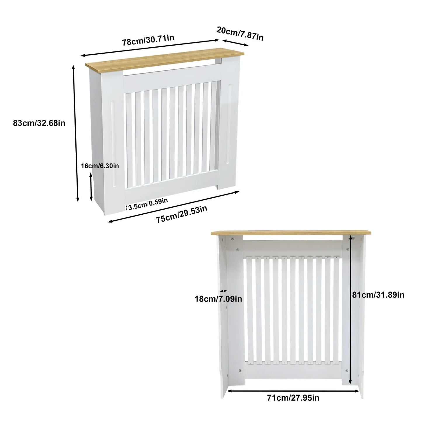 Radiator Cover Guard For Home Living Room MDF Wood Top