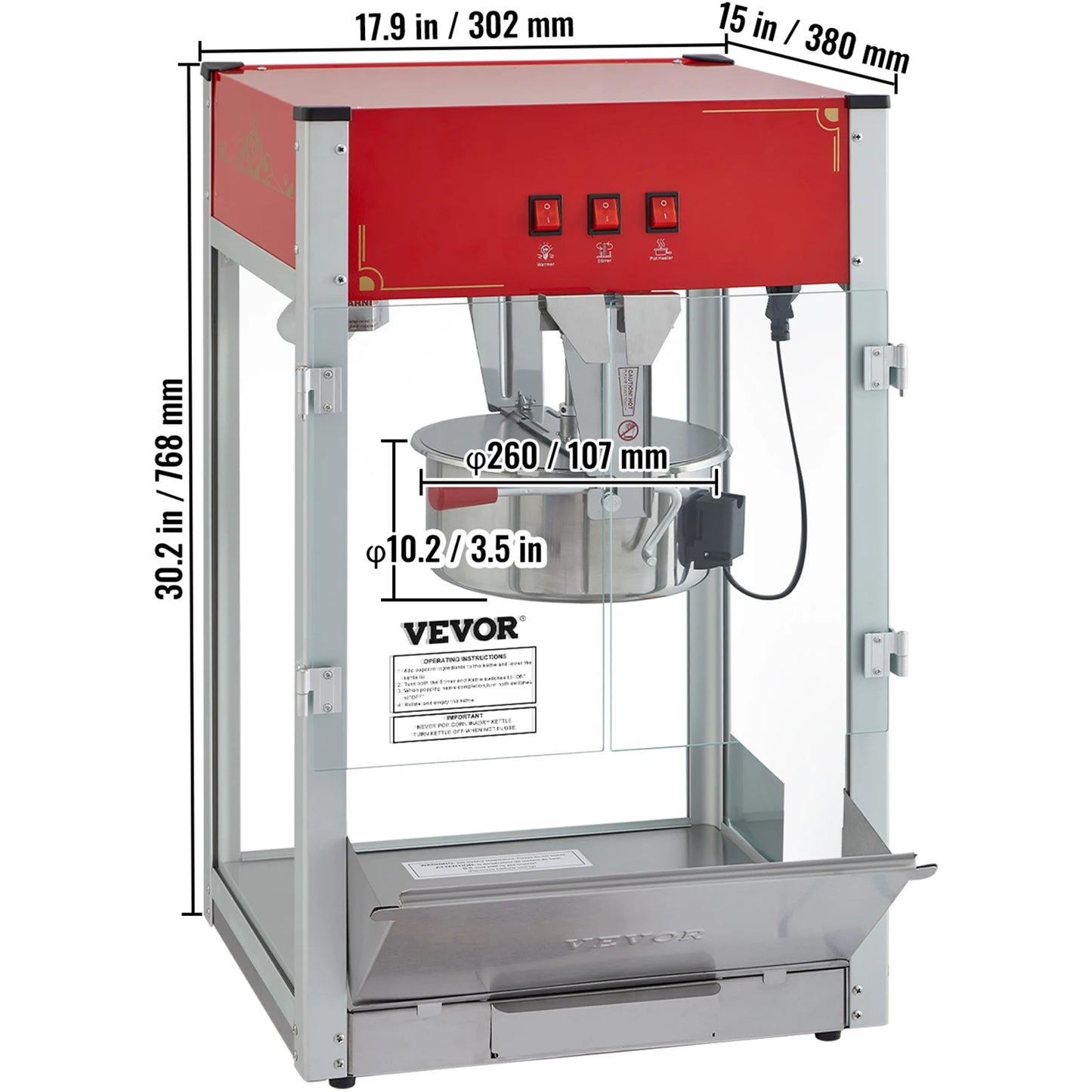 SucceBuy Electric Popcorn Maker Automatic For Home Use