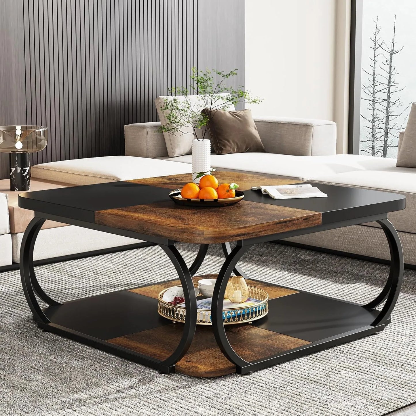 Little Tree Square Coffee Table With 2 Tiers