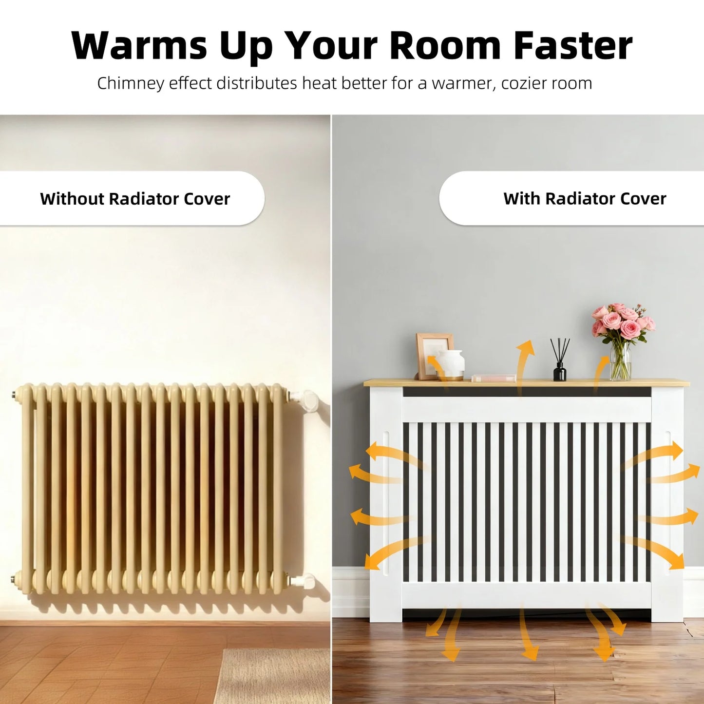 Radiator Cover Guard For Home Living Room MDF Wood Top