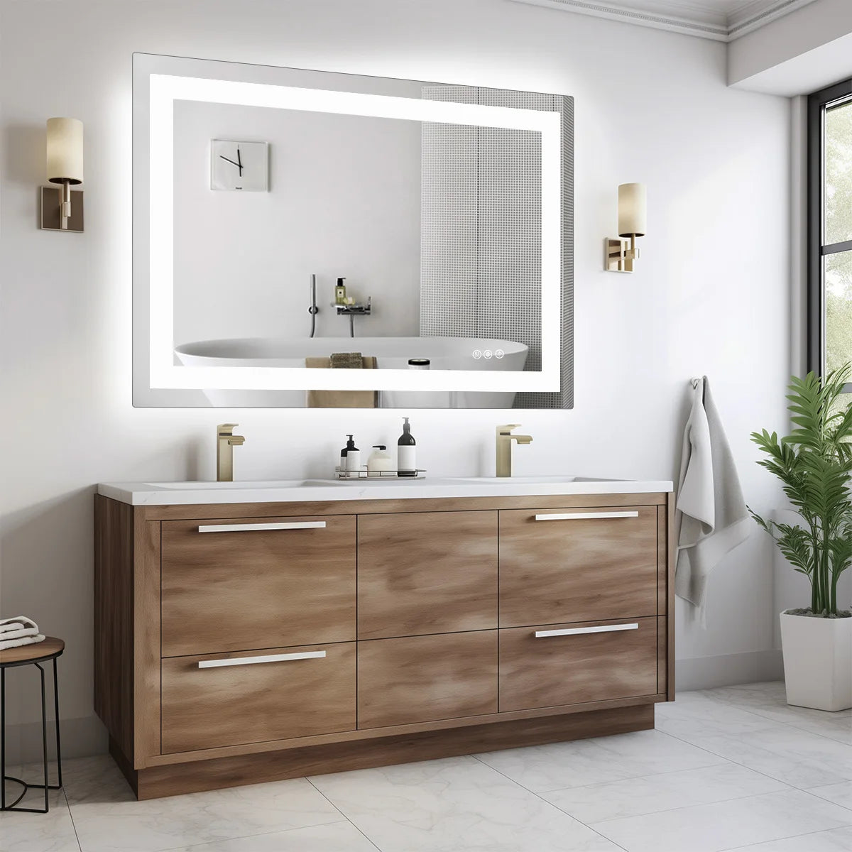 JHK LED Vanity Mirror With Memory Function Wall Mount