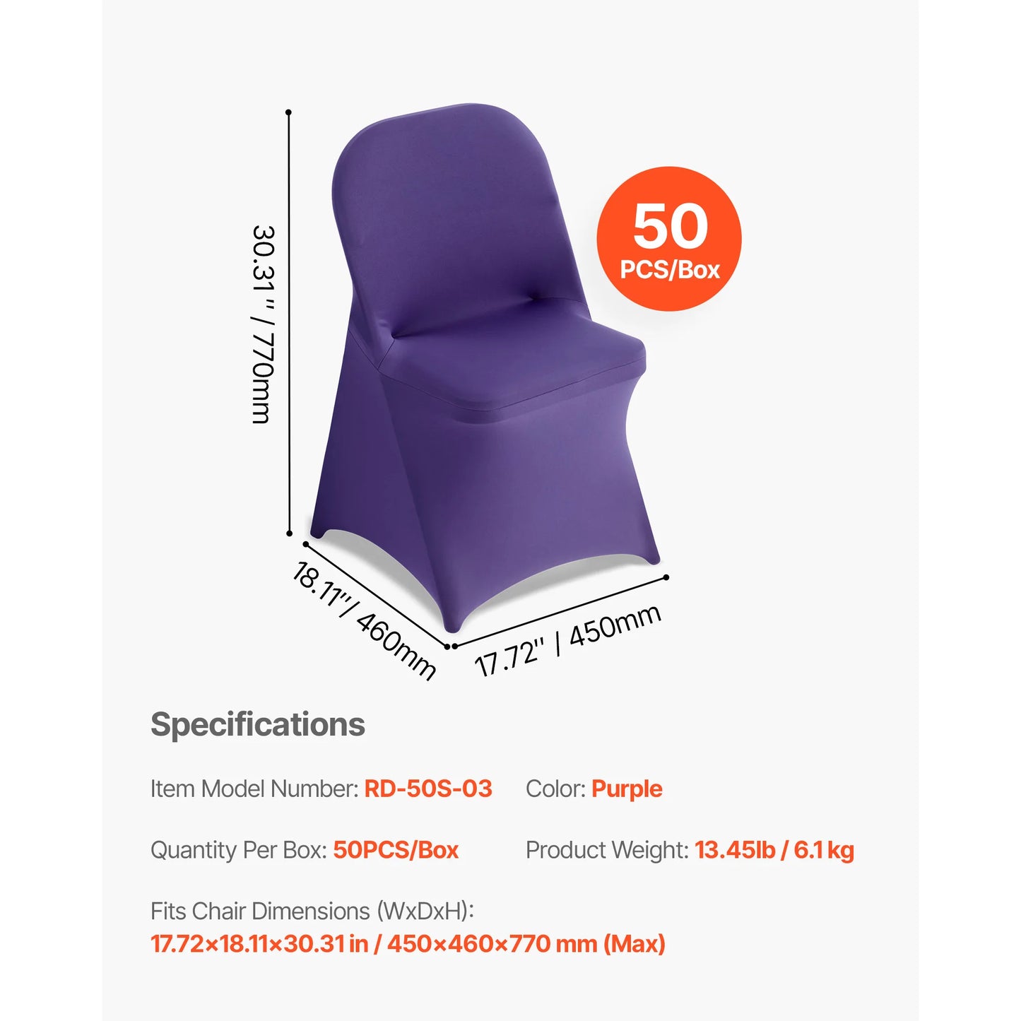 50 Pack Stretch Spandex Polyester Chair Covers For Wedding Events