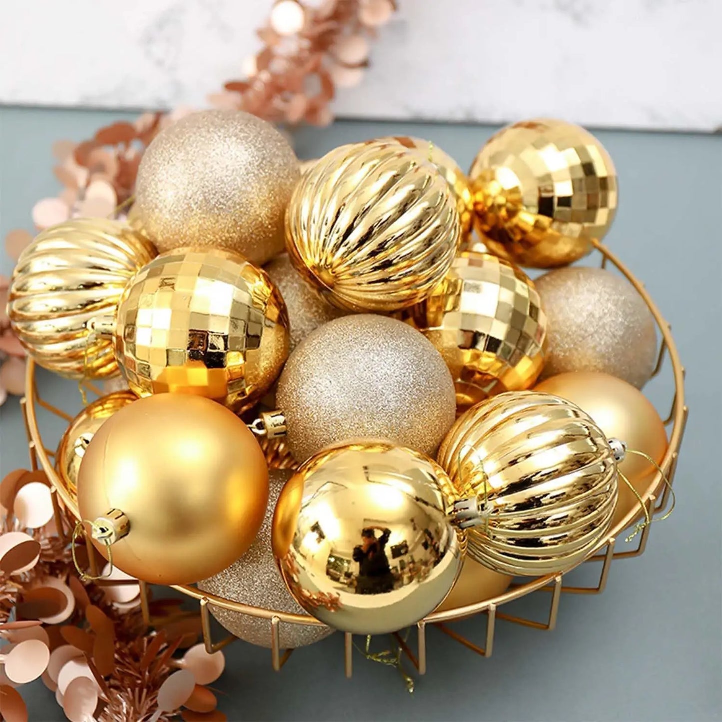Shatterproof Christmas Ball Ornaments Set 34Pcs By TwisterCK Glossy Mixed Colors For Holidays And Weddings