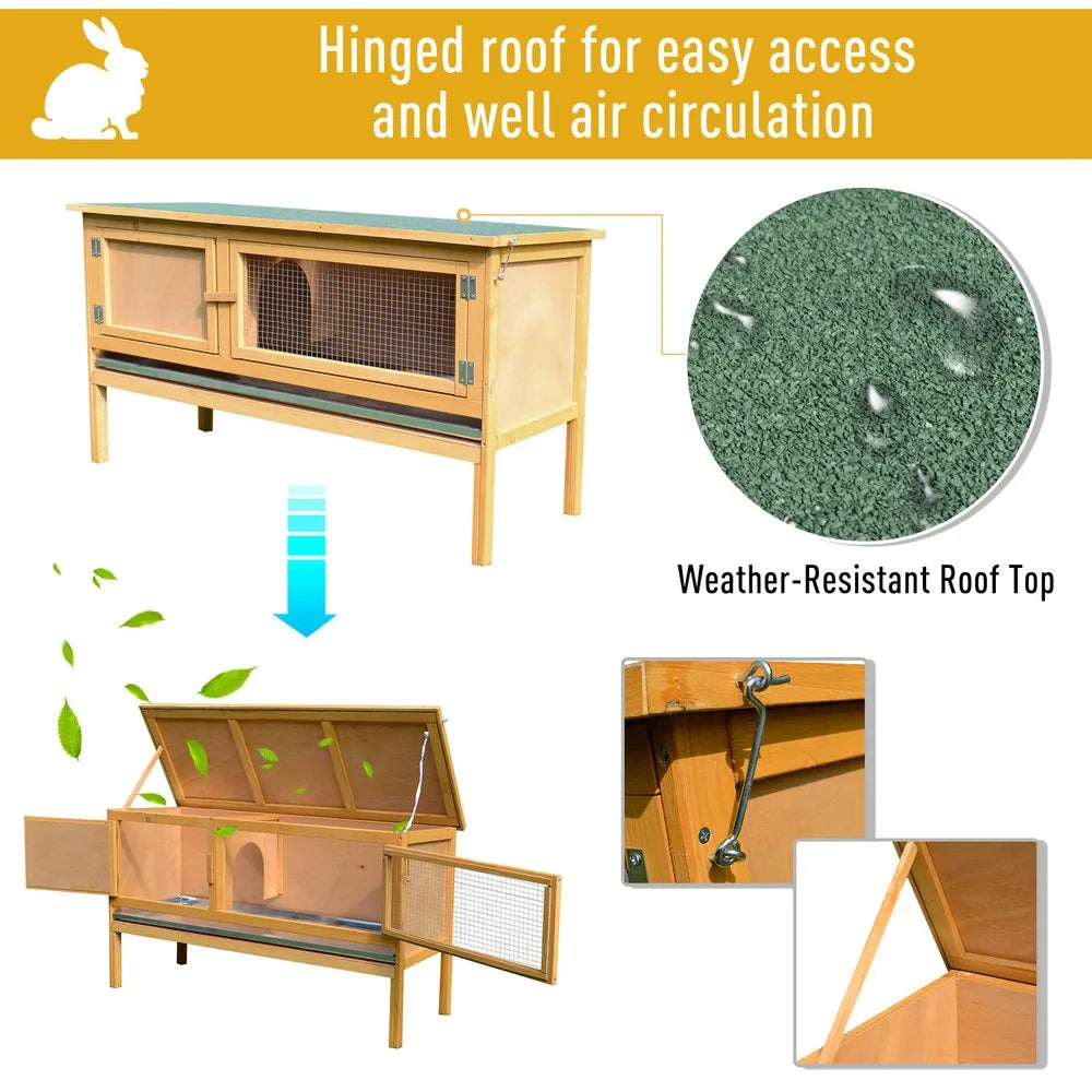 Raised Weather Resistant Outdoor Wood Hutch For Small Animals