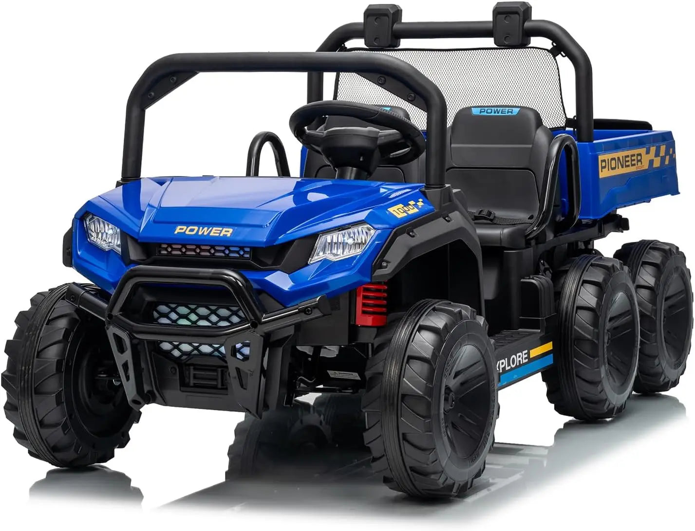 Powerful 24V 4WD Dual Seater Ride On Dump Truck With Remote Dump Bed Music For Boys And Girls