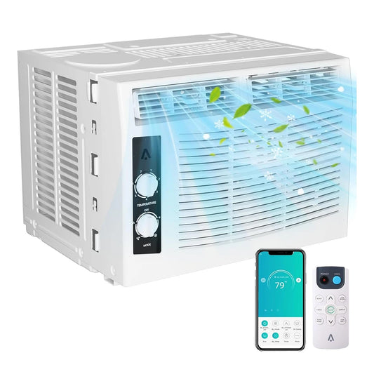 Acekool 5000 BTU Window AC Unit With Remote For Bedroom Office Dorm Low Noise Energy Saver