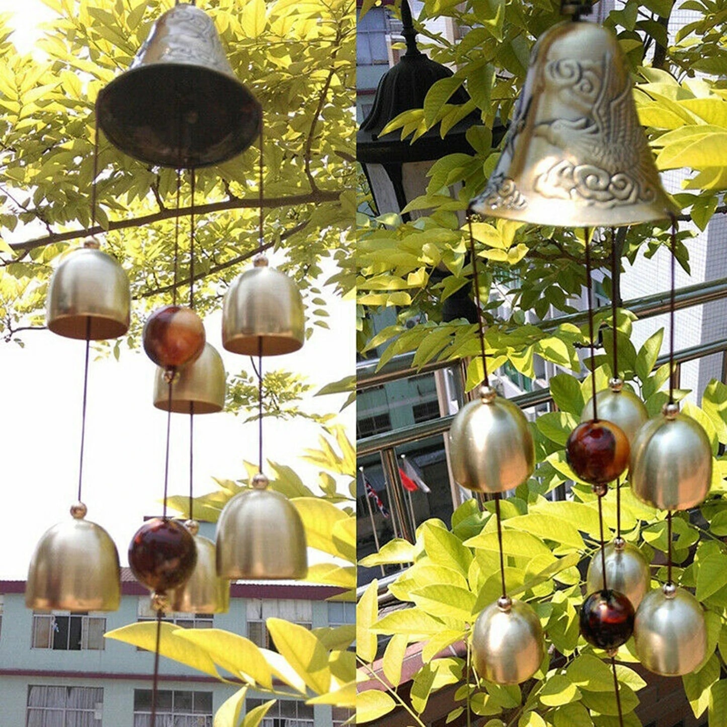 Xiangyanghua 6 Copper Bells Wind Chimes Outdoor Metal Hanging Ornament