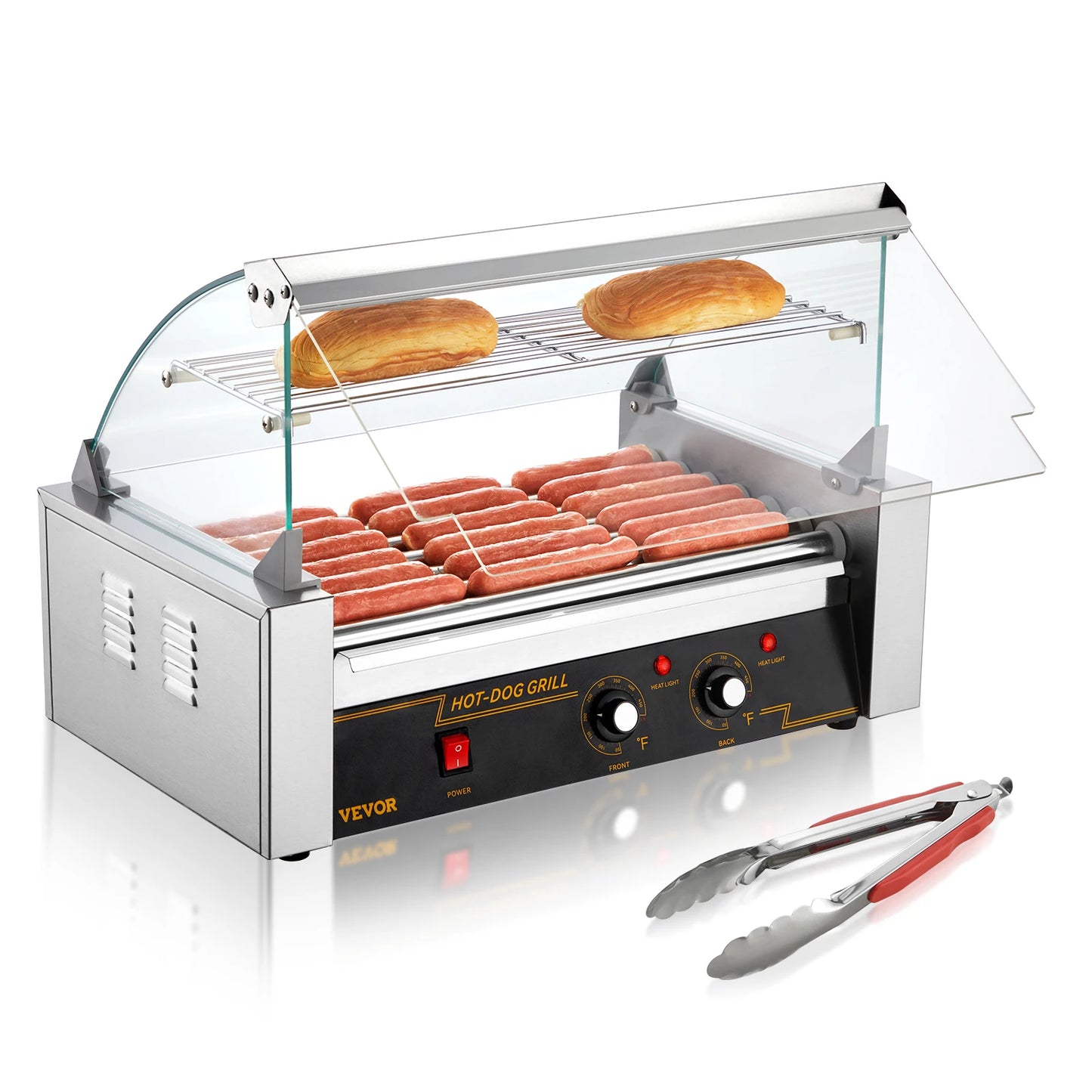 SucceBuy Commercial Hot Dog Roller Durable Electric Sausage Maker For Camping Parties Home Use 110V Steel