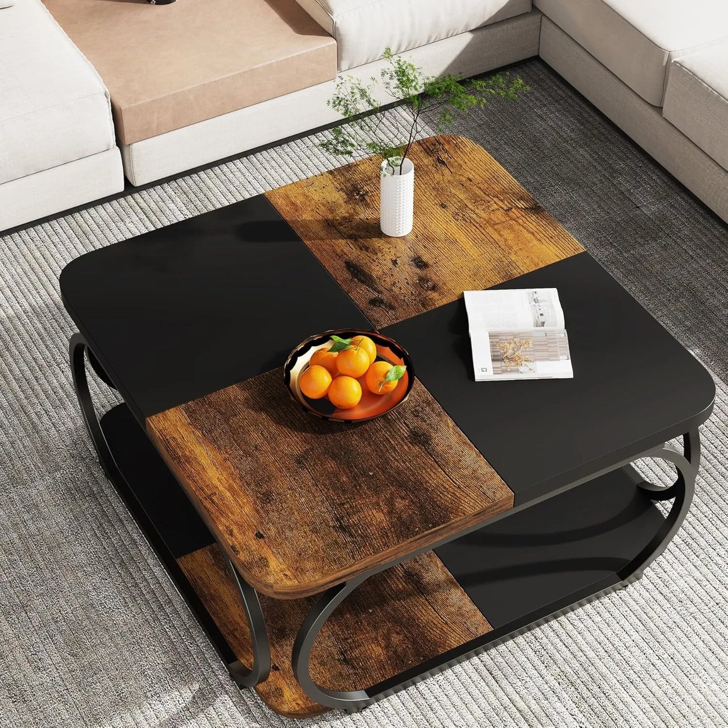 Little Tree Square Coffee Table With 2 Tiers