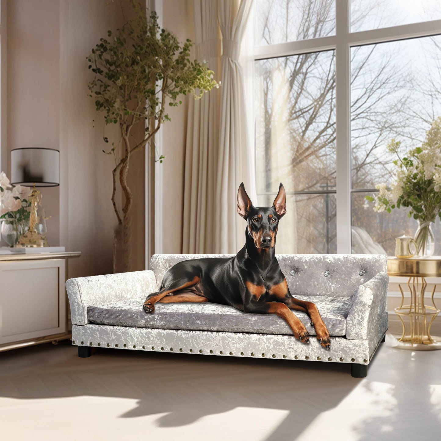 BINGOPAW CN Elevated Dog Sofa Bed With Removable Sponge Cushion