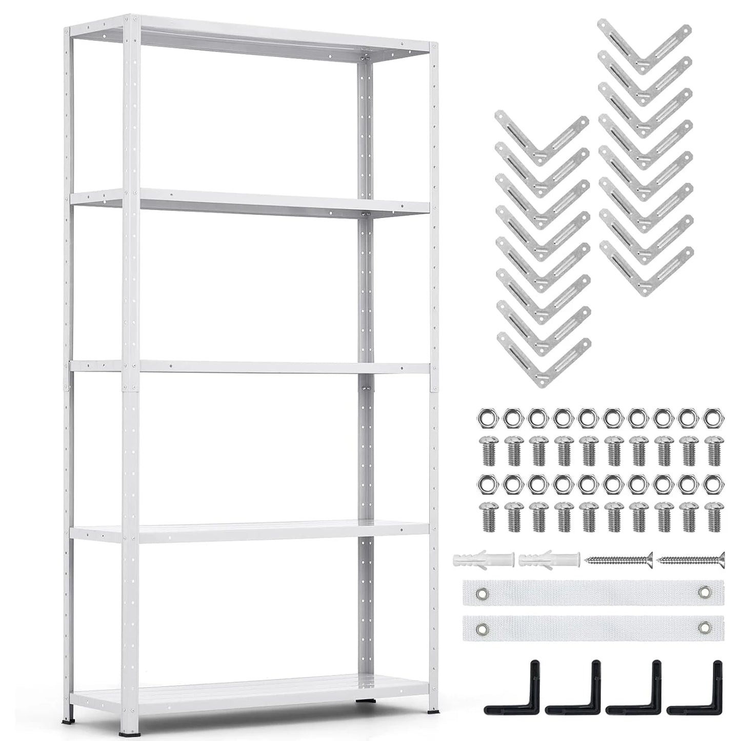 TWISTER.CK 5 Tier Shelf Organizer Adjustable Height Metal Shelves For Pantry Kitchen Closet