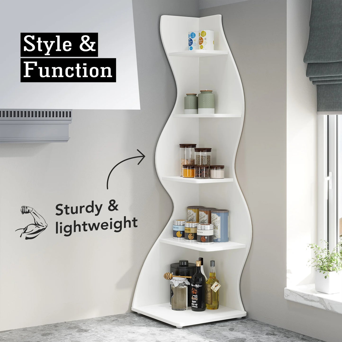 Little Tree Corner Shelf Modern Wall Bookshelf Plant Stand