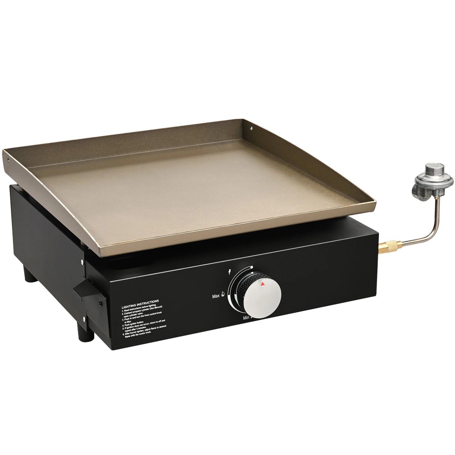 SucceBuy Propane Gas Tabletop Griddle 18 To 24 Inches Nonstick Carbon Steel Portable BBQ For Camping
