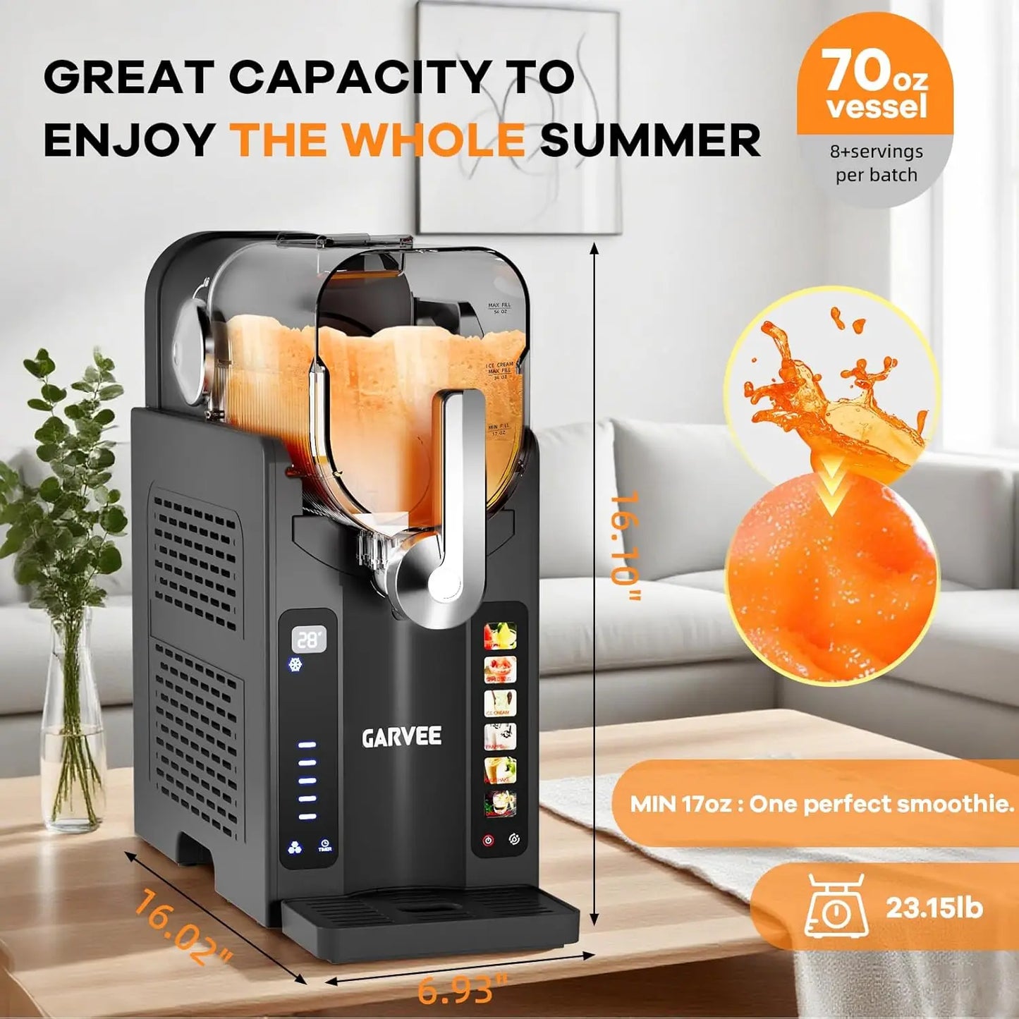 Acekool Slushie Machine for Home No Ice Needed LED Display