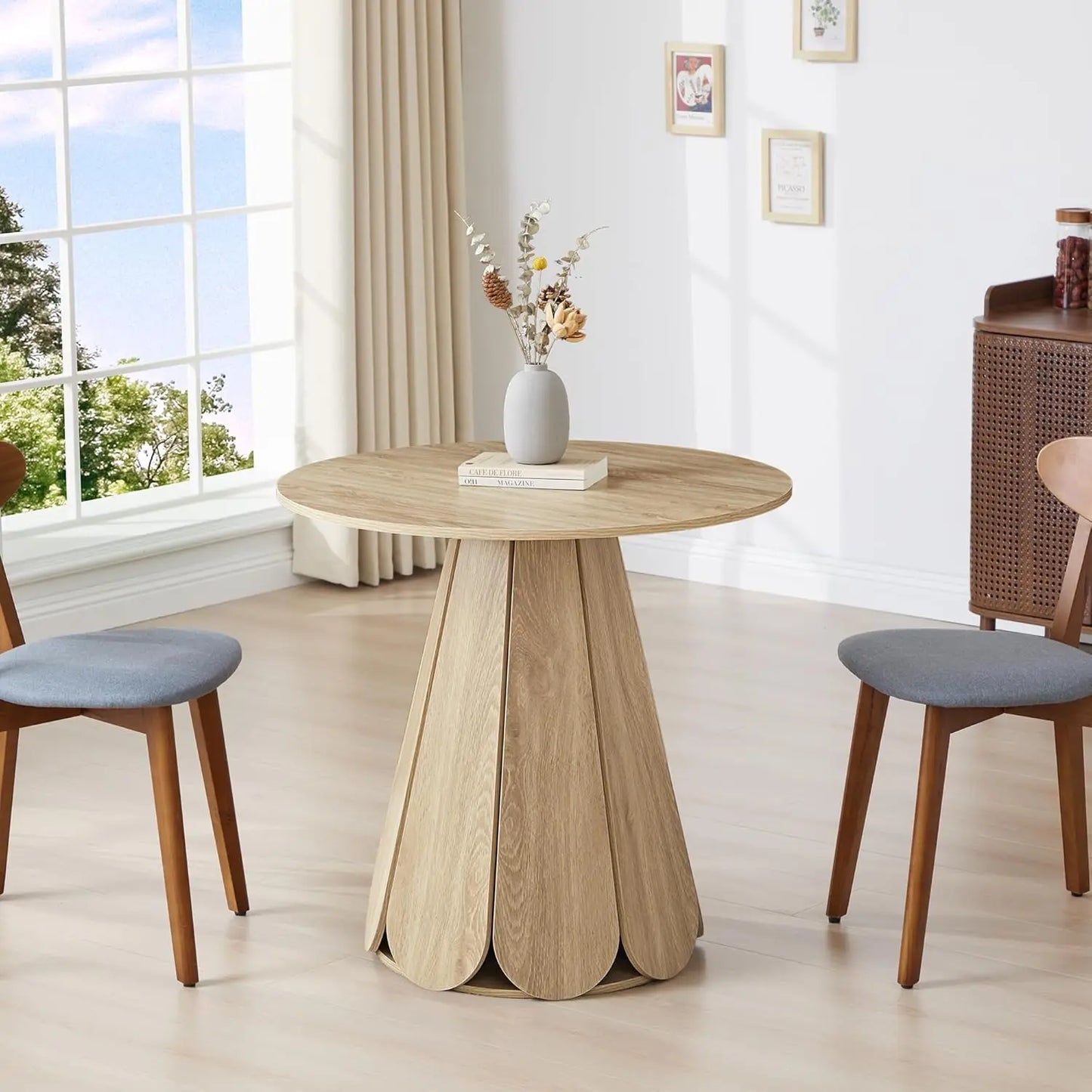 Contemporary Round Dining Table For Compact Living Spaces Seats 2-4