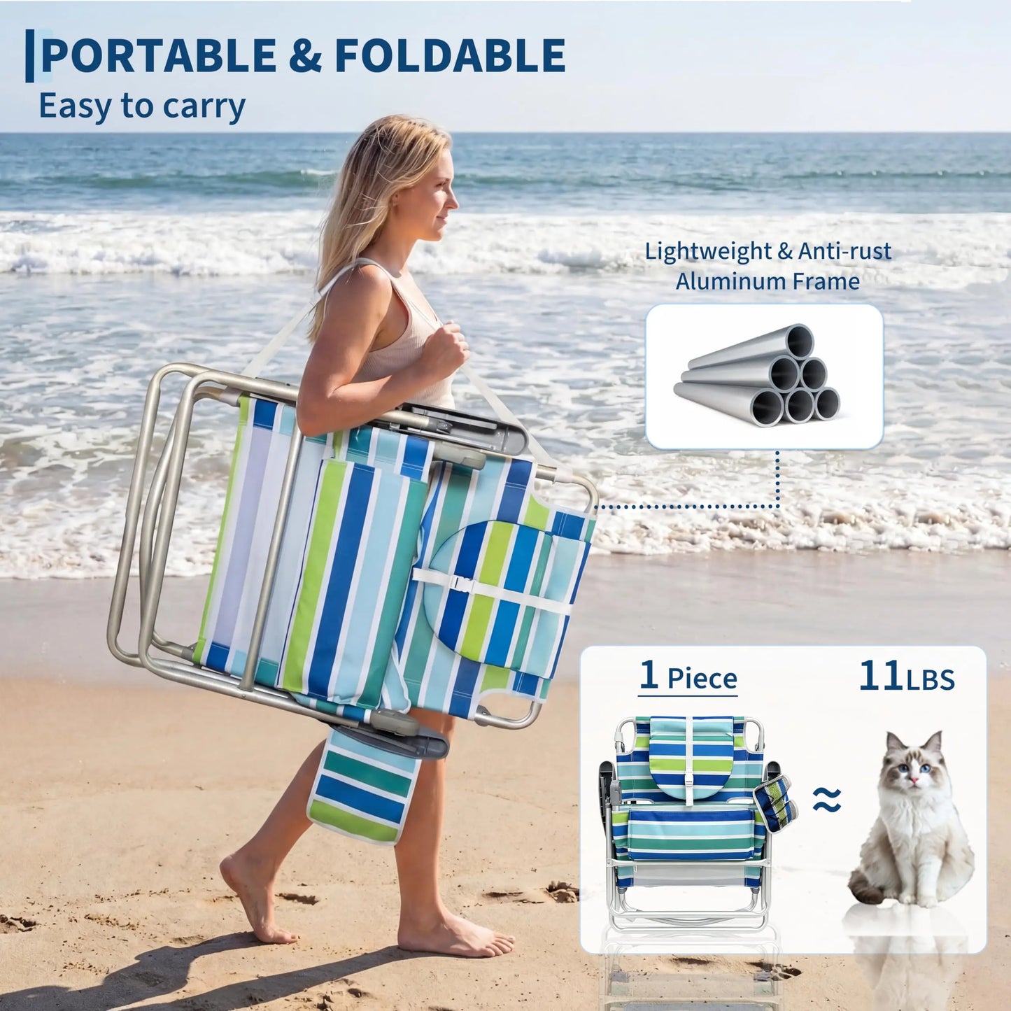 HiMISS Face Down Sunbathing Chair Lounger With Adjustable Footrest