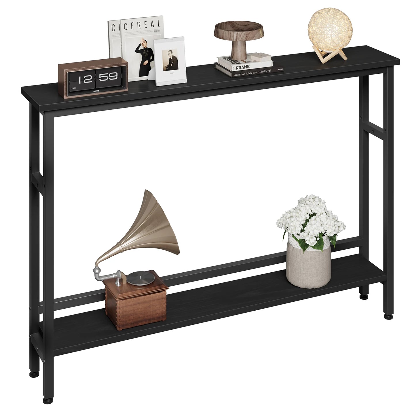 HiMISS Space Saving Slim 2 Tier Console Table With Adjustable Shelf For Living Room And Entryway