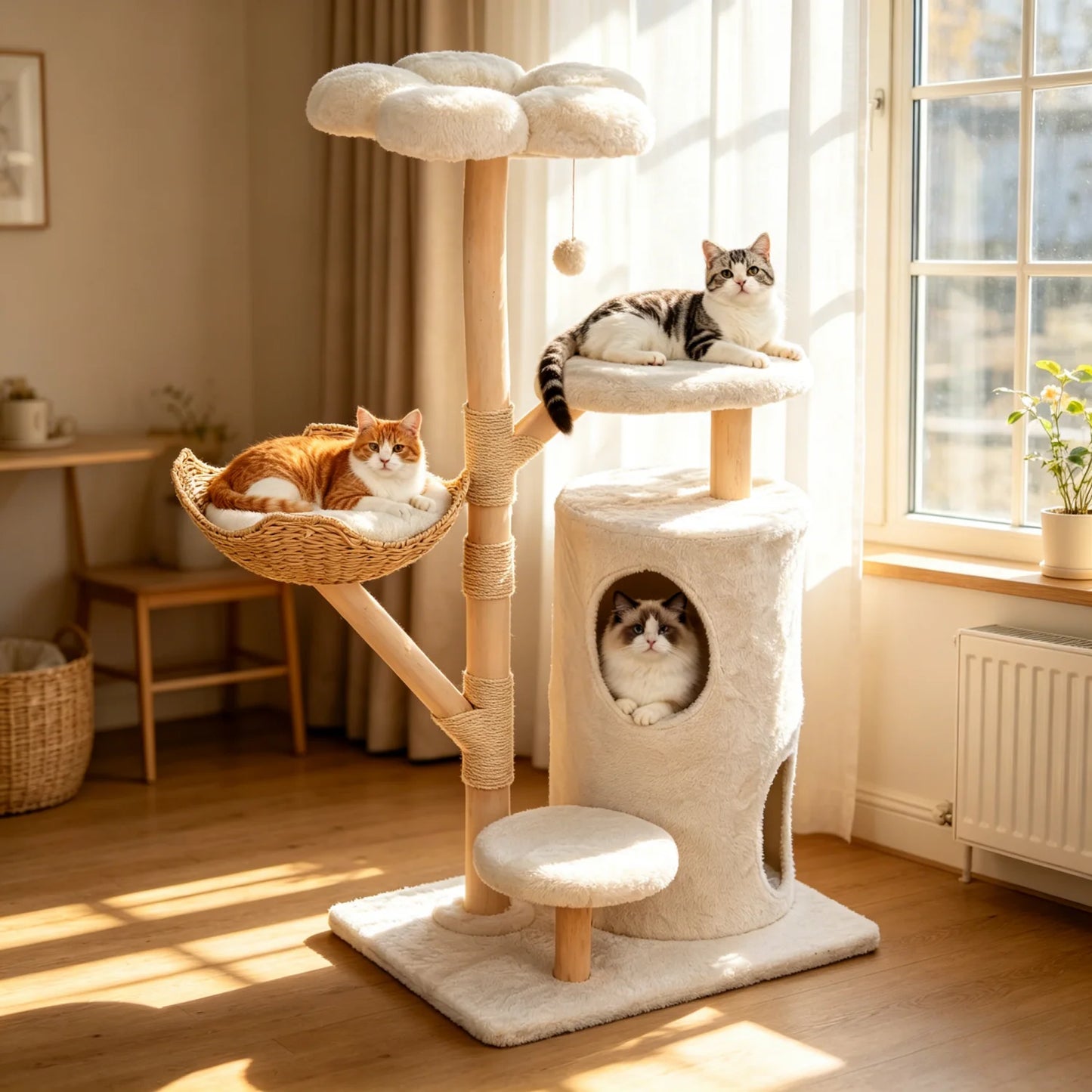 Bingopaw Cat Tree Tower With Activity Center And Scratching Posts