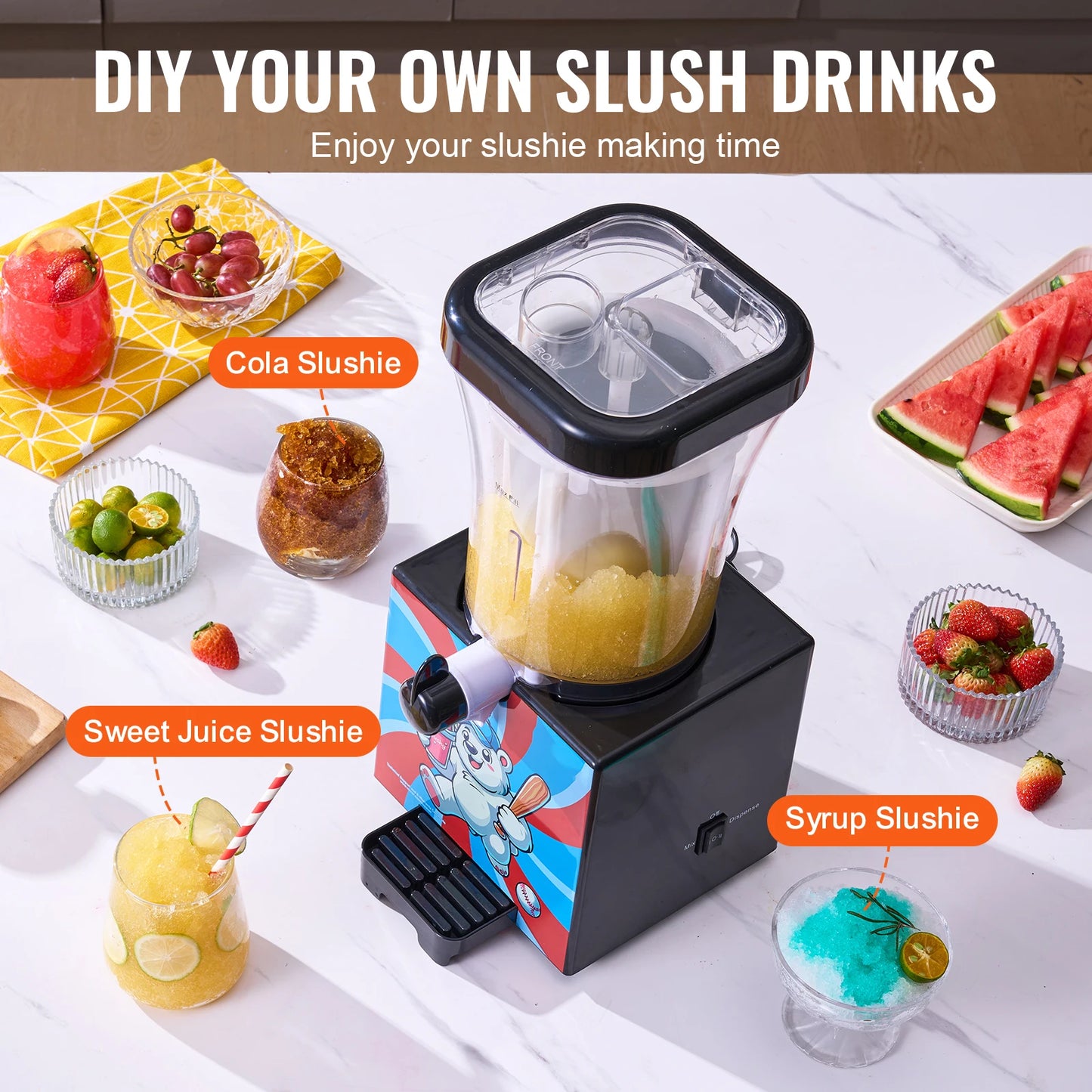 SucceBuy Slushy Machine For Home Use 34oz Frozen Drink Maker With Food Grade Materials Ideal For Kids Parties