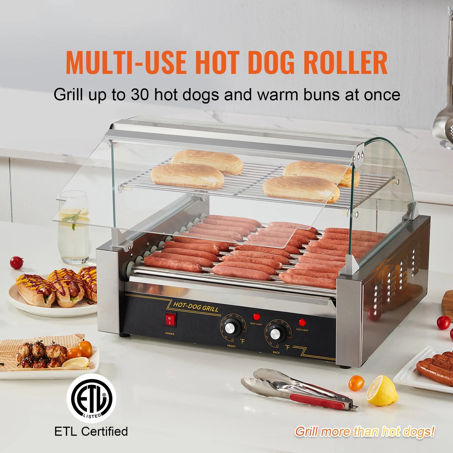 SucceBuy Commercial Hot Dog Roller Durable Electric Sausage Maker For Camping Parties Home Use 110V Steel