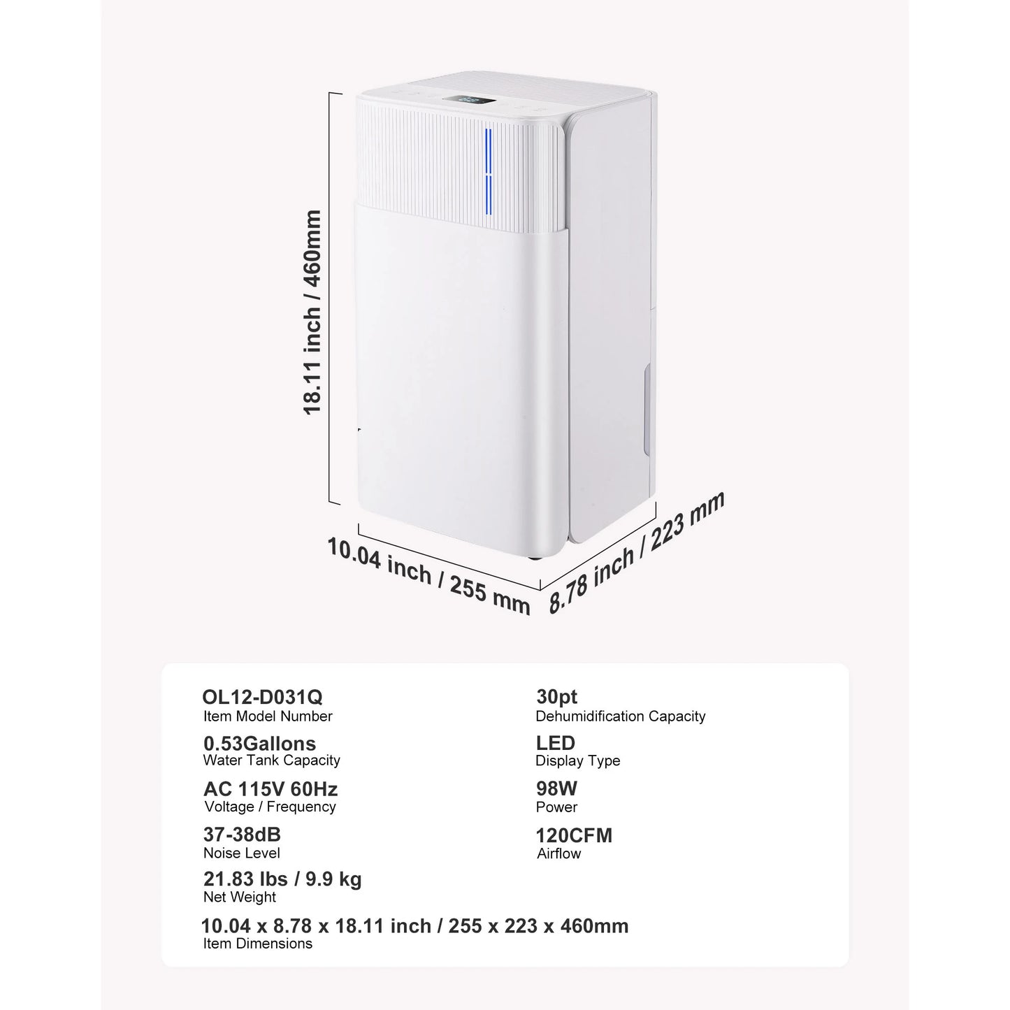 SucceBuy 52 Pint Dehumidifier For Home And Basement With Drain Hose Smart Humidity Control Low Noise