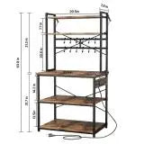 SucceBuy Stainless Steel Bakers Rack With Built In Power Strip