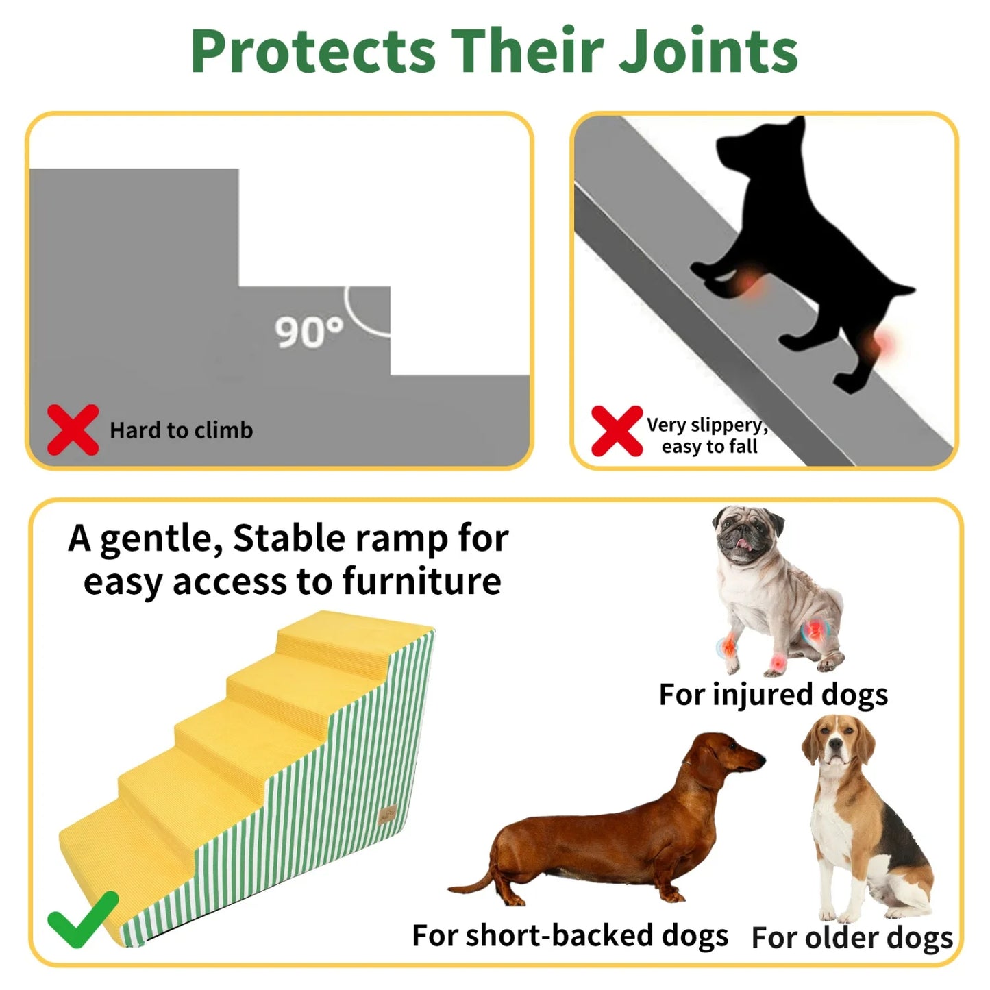 Dog Stairs For Bed And Sofa With High Density Foam