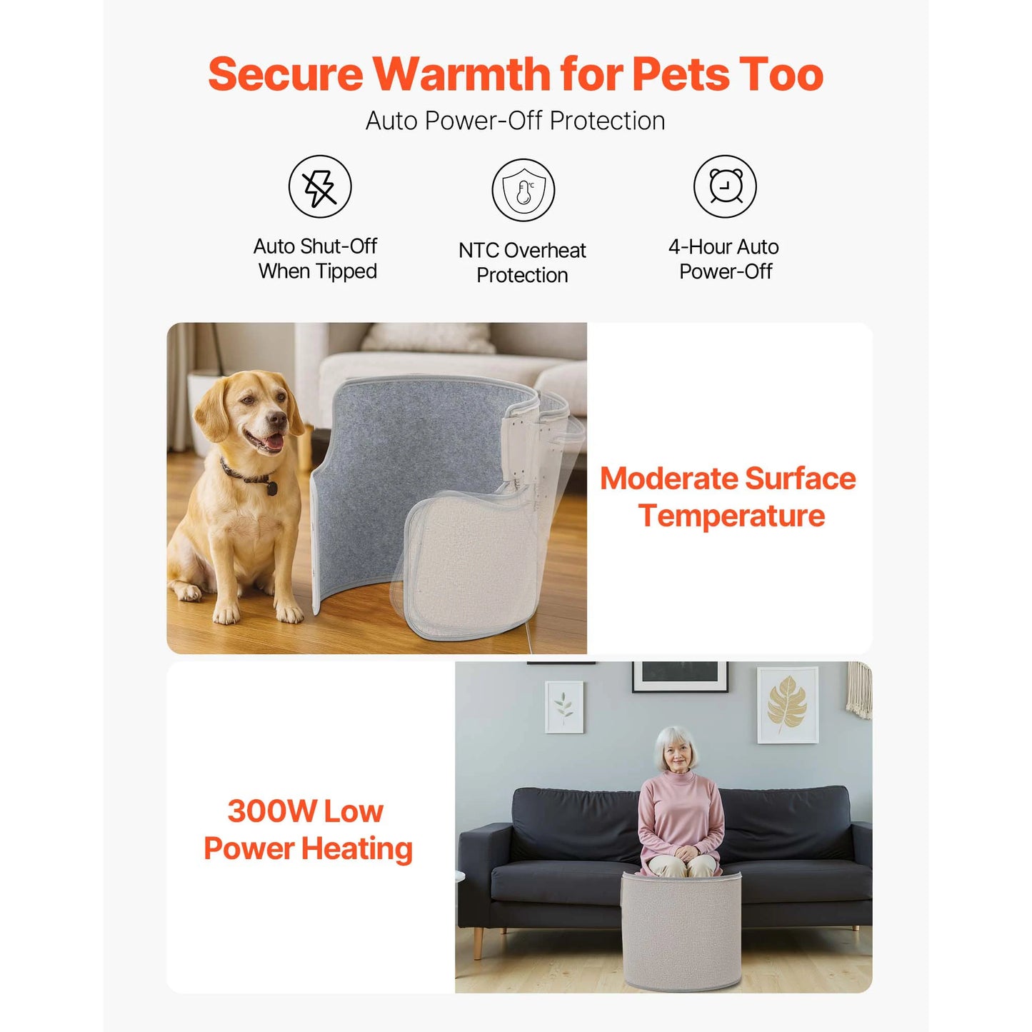 SucceBuy Under Desk Space Heater Rollable Foot Warmer With Remote 9 Level Timer Quiet Portable Home Office