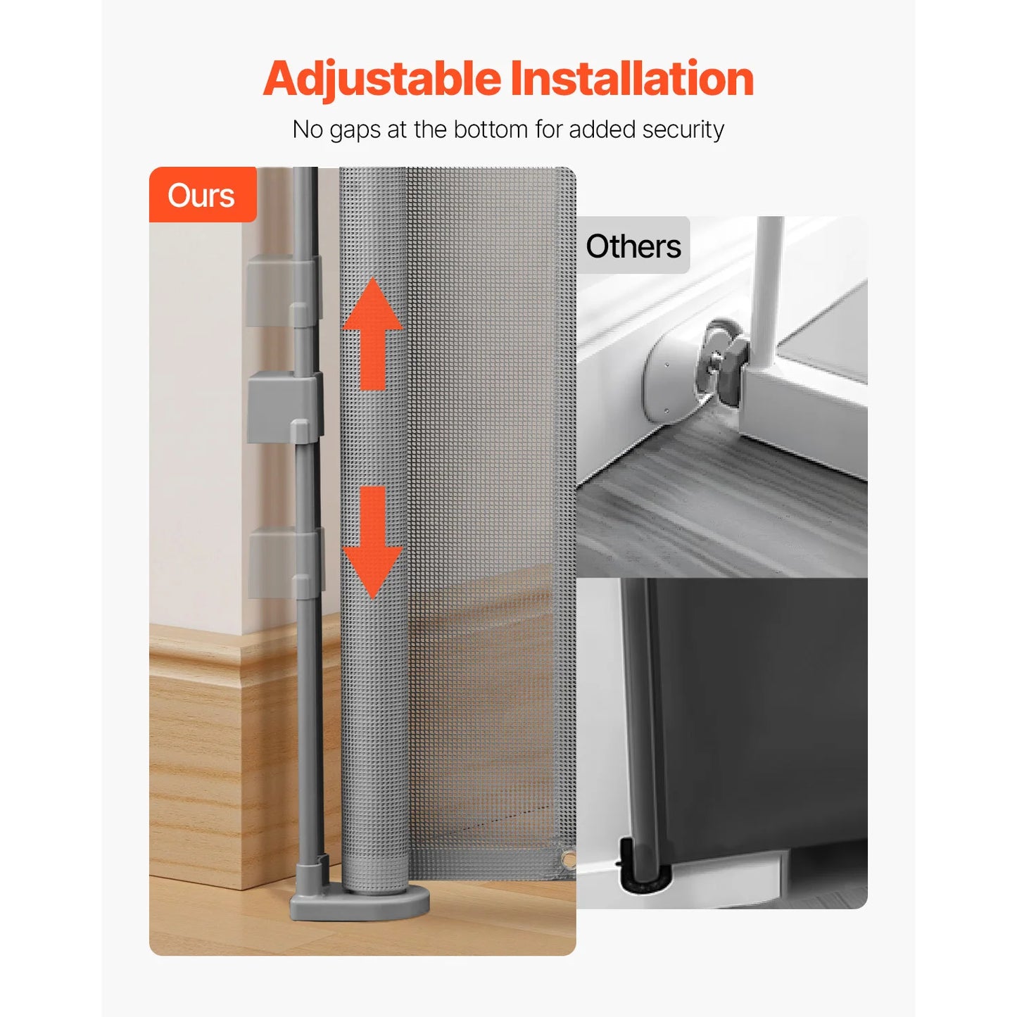 SucceBuy Retractable Baby Gate 55/71/110in 34in Tall Easy Install Mesh Safety Ideal For Kids And Pets