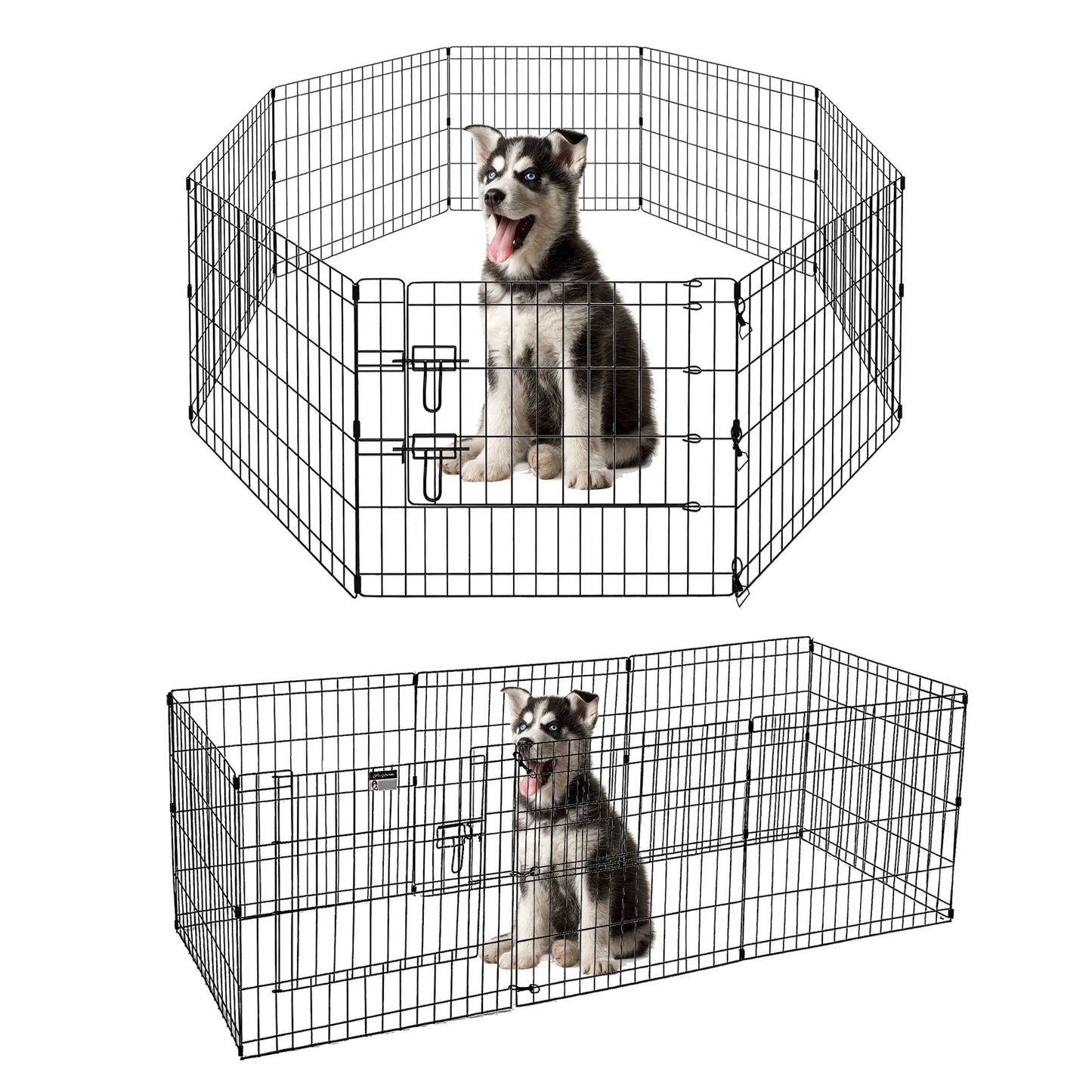 Foldable Metal Dog Playpen Indoor Outdoor Easy Assembly