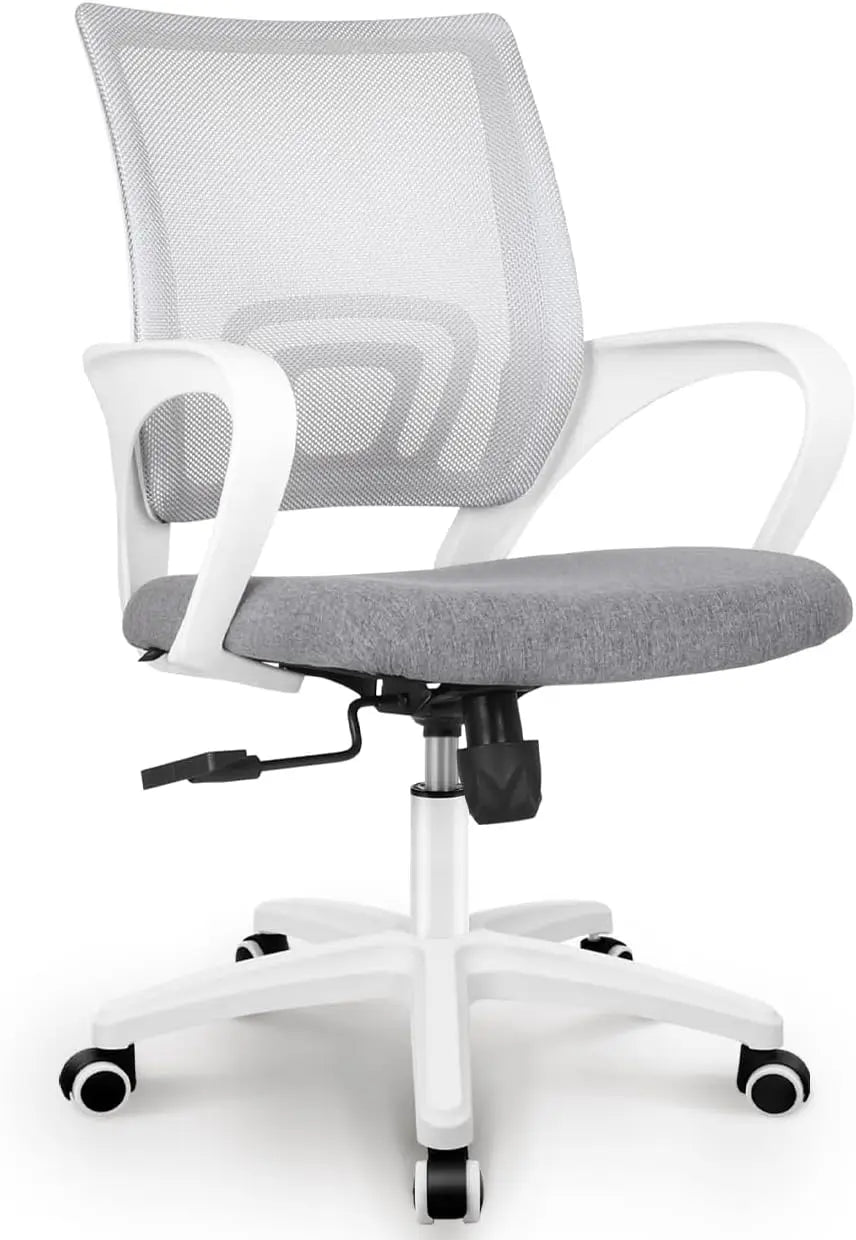 Mesh Office Chair Mid Back With Lumbar Support Adjustable Height