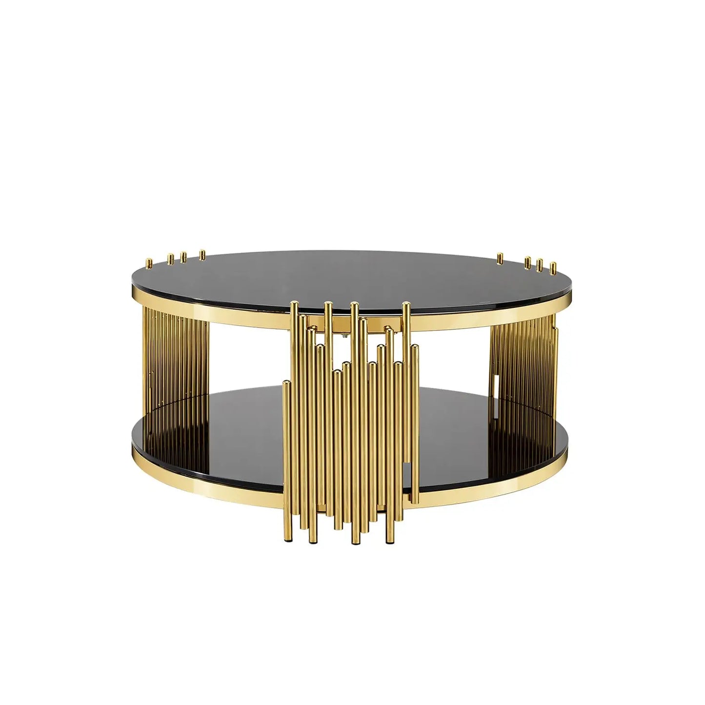 Sofa Side Table With Tempered Glass And Stainless Steel Frame