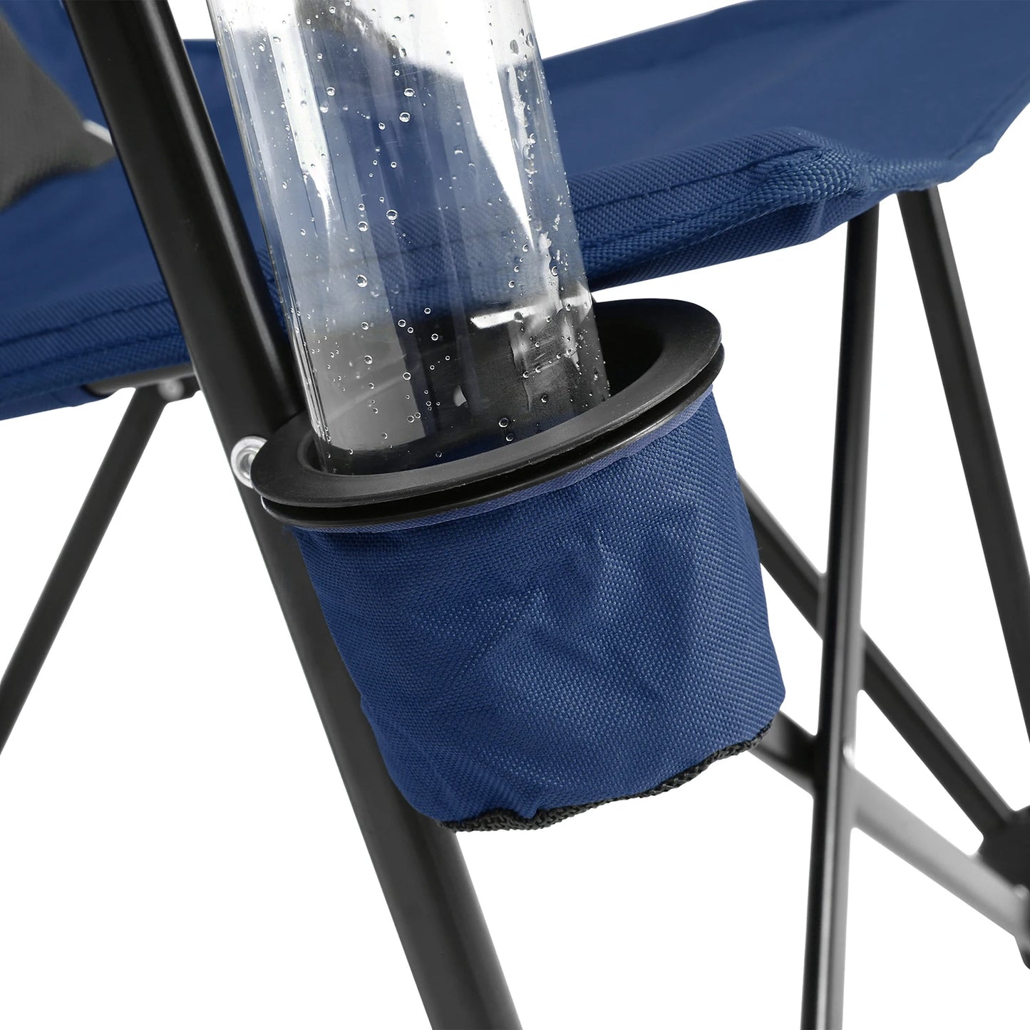 TwisterCK Outdoor Camping Chair Portable Folding Moon Chair With Armrests Drink Holder Backrest For Fishing