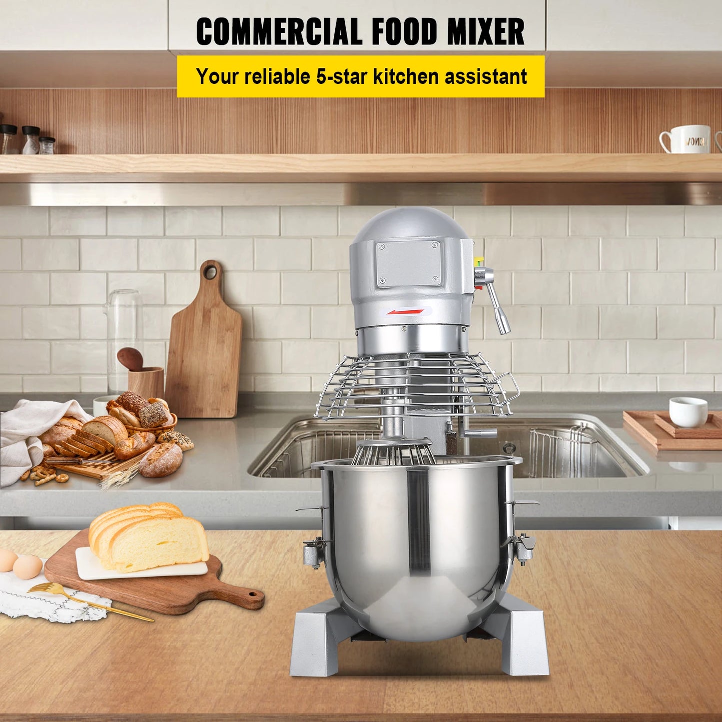 SucceBuy Electric Dough Mixer 10L To 30L Stainless Steel Adjustable Speed Heavy Duty Commercial Kitchen Stand Mixer