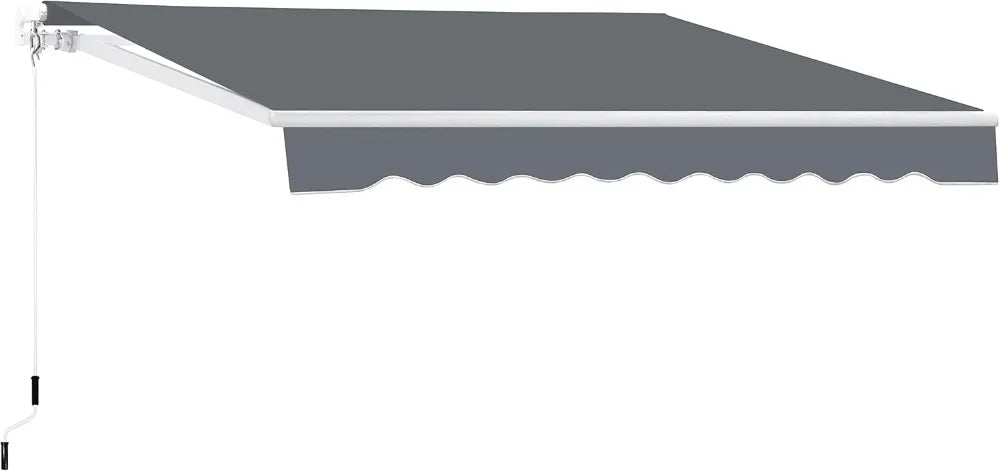 NONECN Manual Retractable Outdoor Patio Awning With Crank